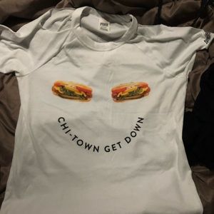 Pink cold shoulder shirt